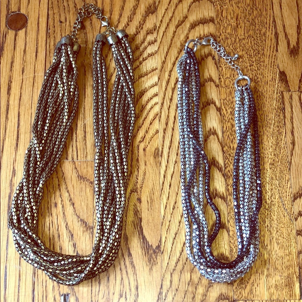 Bundle gold necklace and silver necklace